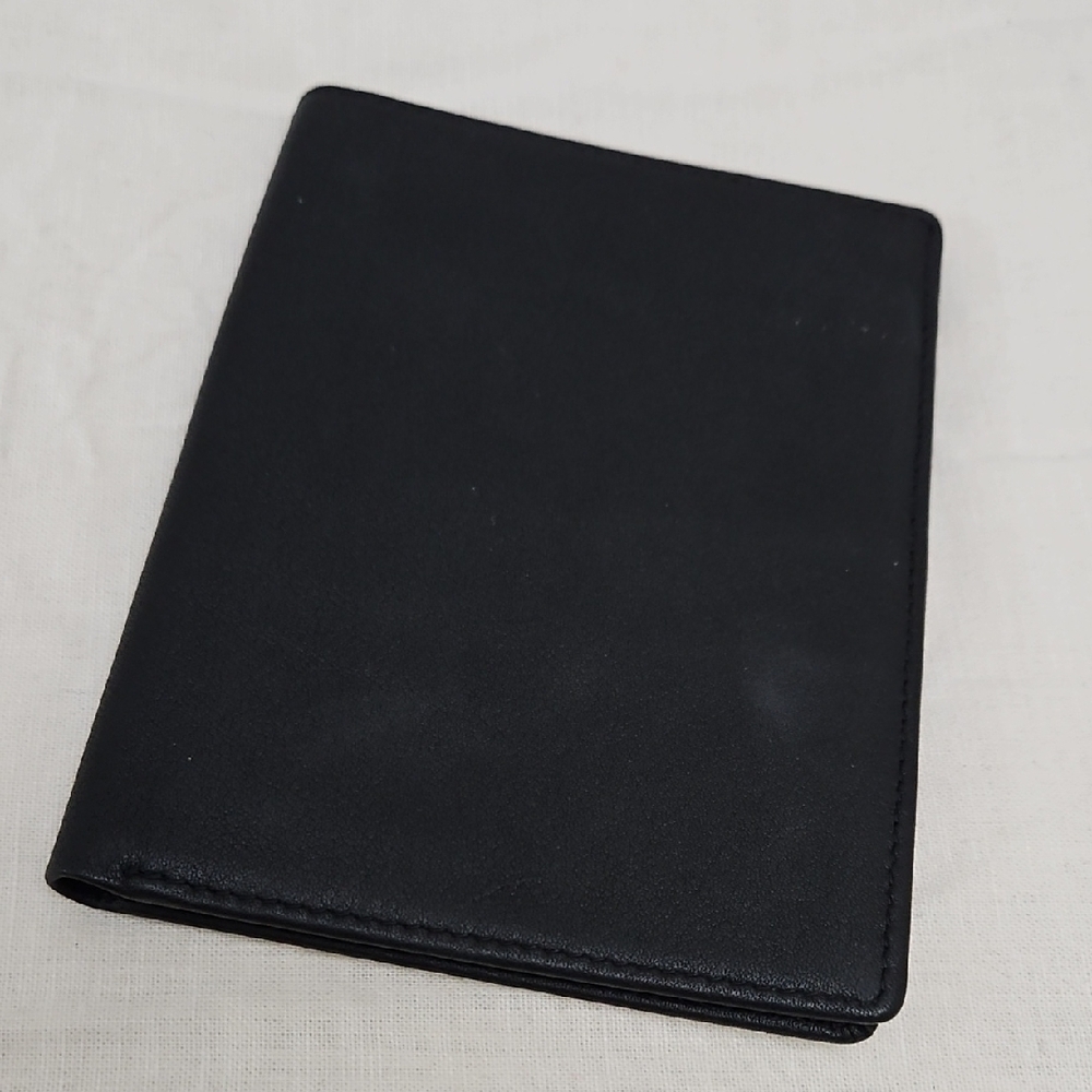Sleek Black Leather Passport Holder